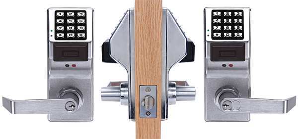 Electronic Lock, Brushed Chrome, 12 Button