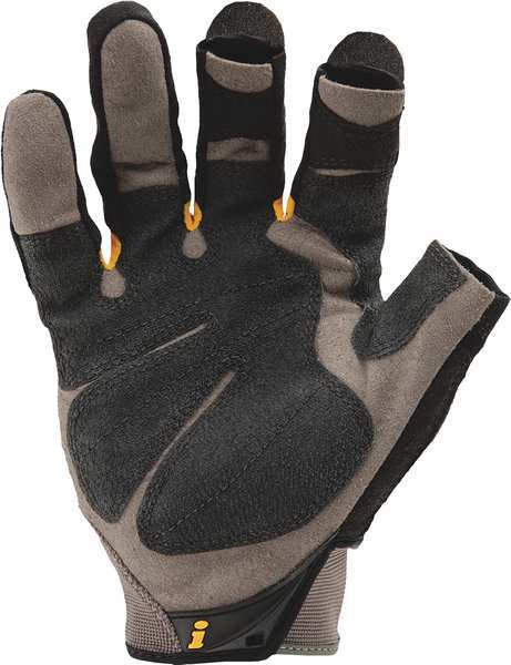 Mechanics Gloves, M, Black, Single Layer Seamless with Sewn Duraclad(TM) Patches