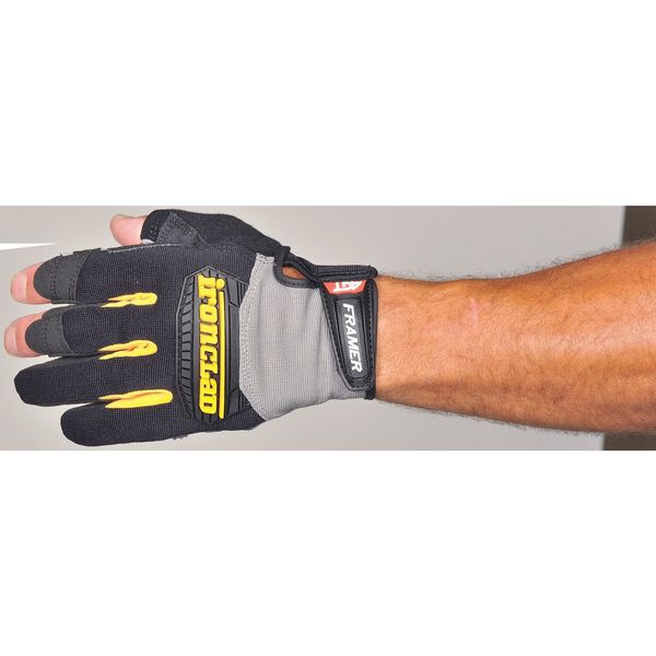 Mechanics Gloves, S, Black, Single Layer Seamless with Sewn Duraclad(TM) Patches
