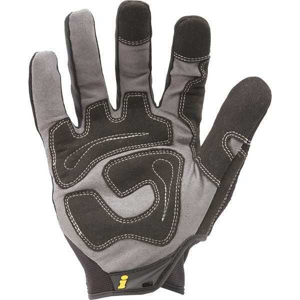 Mechanics Gloves, L, Black, Single Layer Seamless with Sewn Duraclad(TM) Patches