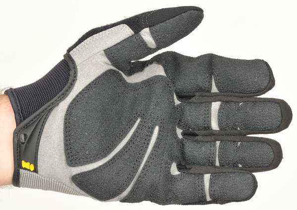 Mechanics Gloves, S, Black, Single Layer Seamless with Sewn Duraclad(TM) Patches