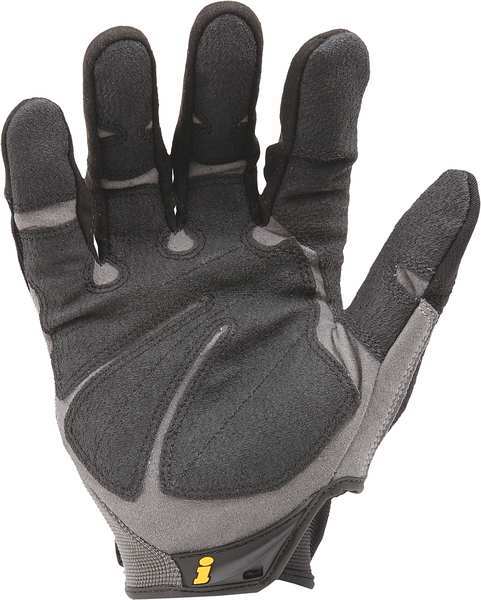 Mechanics Gloves, L, Black, Single Layer Seamless with Sewn Duraclad(TM) Patches