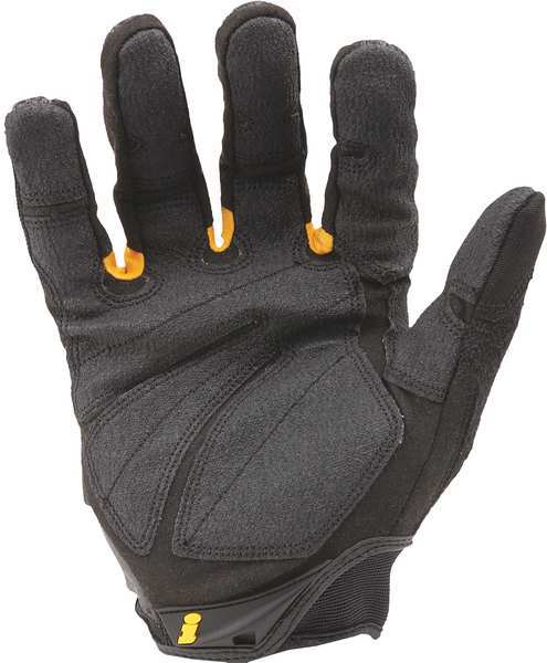 Mechanics Gloves, L, Black, Single Layer Seamless with Sewn Duraclad(TM) Patches
