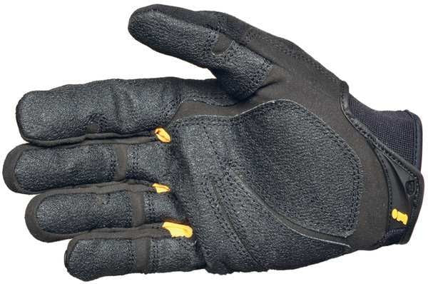 Mechanics Gloves, L, Black, Single Layer Seamless with Sewn Duraclad(TM) Patches