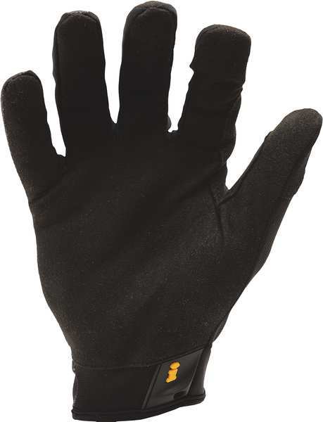 Mechanics Gloves, L, Black, Single Layer and Seamless, Ribbed Stretch Nylon
