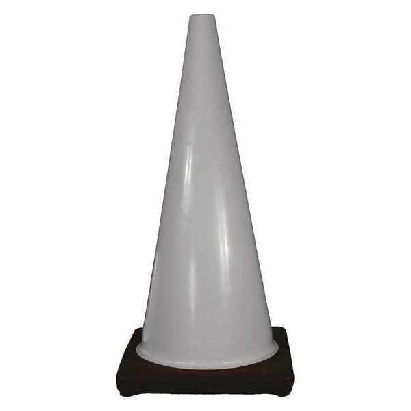 28IN WHITE PVC TRAFFIC CONE
