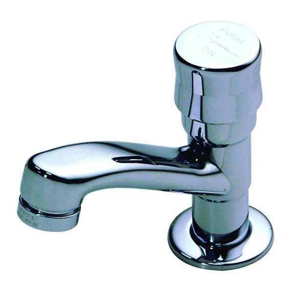 Metering Single Hole Mount, 1 Hole Low Arc Bathroom Faucet, Chrome