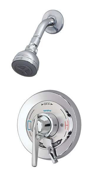 Temptrol Shower System, Br, Chr, 7-13/32 in