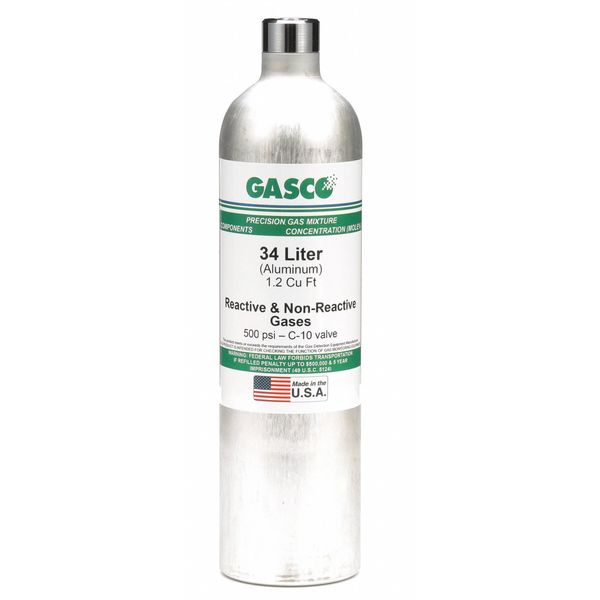 Calibration gas, Acetylene, Nitrogen, 34 L, CGA 600 Connection, +/-5% Accuracy