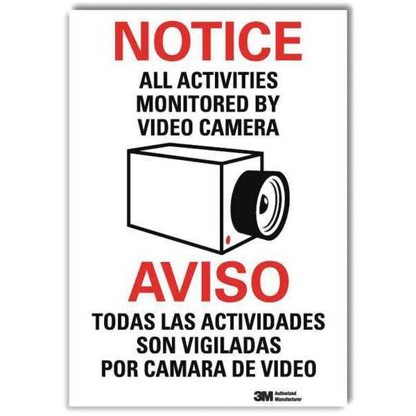 Notice Sign, 10 in H, 7 in W, Reflective Sheeting, Horizontal , English, Spanish, U1-1003-RD_7X10