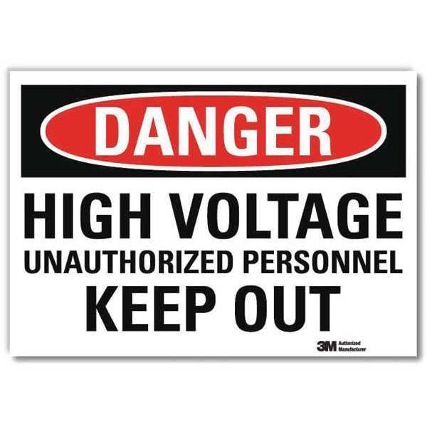 Danger Sign, 10x7 In., English, U1-1022-RD_10X7