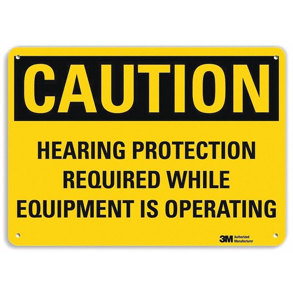 Caution Sign, 10x7 In., English, U1-1029-RA_10X7
