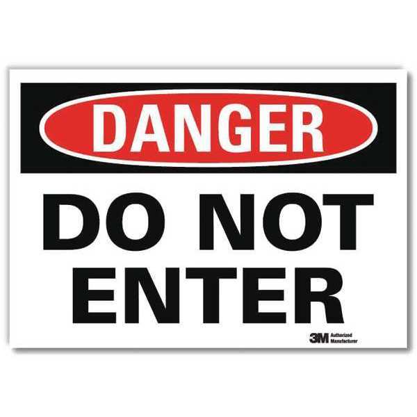 Danger Sign, 10 in H, 14 in W, Reflective Sheeting, Horizontal Rectangle, English, U1-1032-RD_14X10