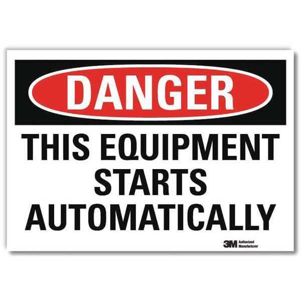 Danger Sign, 10 in Height, 14 in Width, Reflective Sheeting, Horizontal Rectangle, English