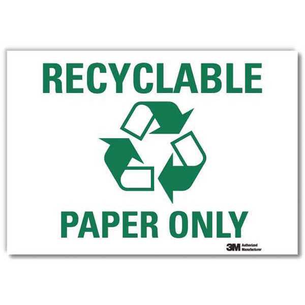 Recycling Sign, 14x10 In., English, U1-1070-RD_14X10