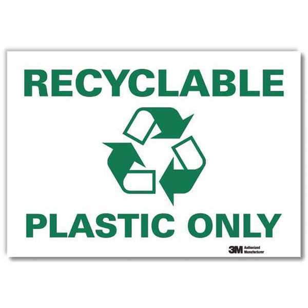 Recycling Sign, 10x7 In., English, U1-1061-RD_10X7