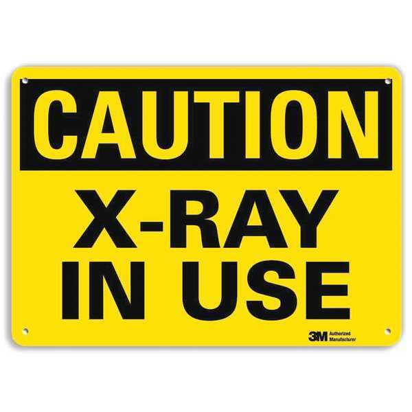 Caution Sign, 7 in H, 10 in W, Aluminum, Vertical Rectangle, U1-1047-RA_10X7