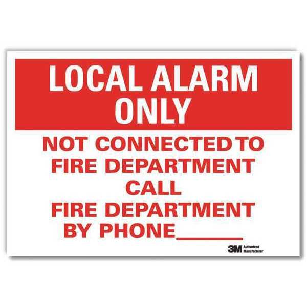 Fire Alarm Sign, 10 in Height, 14 in Width, Reflective Sheeting, Vertical Rectangle