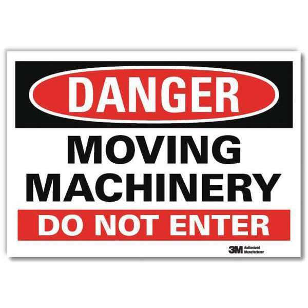 Danger Sign, 7 in Height, 10 in Width, Reflective Sheeting, Vertical Rectangle, English