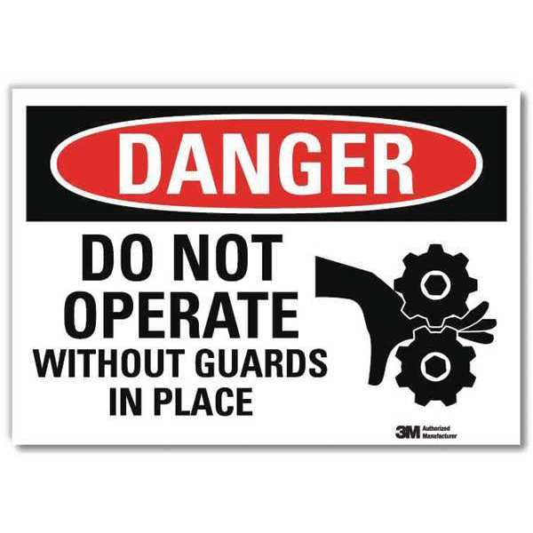 Danger Sign, 7 in Height, 10 in Width, Reflective Sheeting, Vertical Rectangle, English