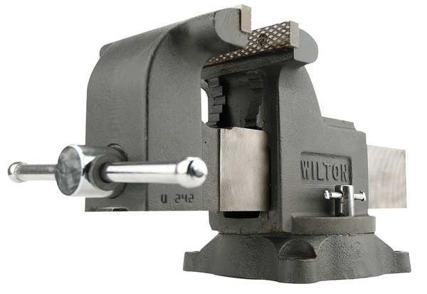 Combination Vise, Enclosed 8 in Jaw Face W, 8 in Max Jaw Opening, 4 in Throat Dp, Std Duty