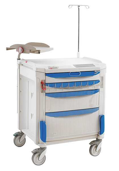 Polyethylene Medical Procedure Cart, No Handle, 1 Shelves
