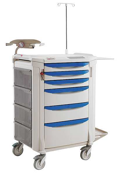 Polyethylene Medical Procedure Cart, No Handle, 1 Shelves