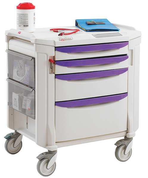 Polyethylene Bedside & Nurse Server Cart, No Handle, 1 Shelves