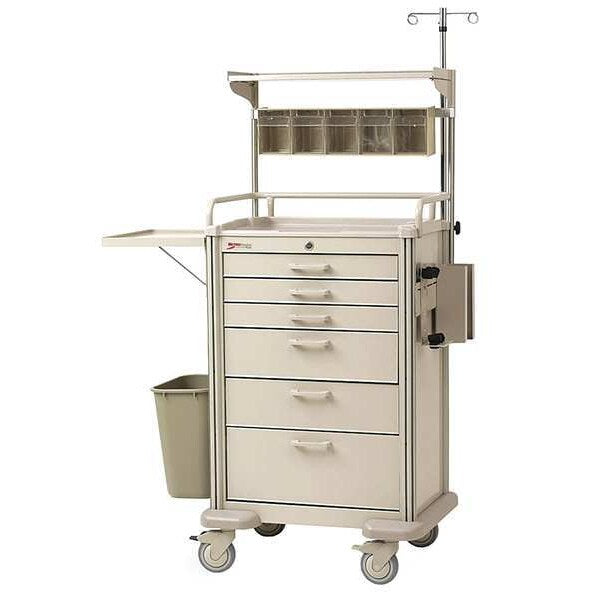 Anesthesia Cart, Lt Taupe, H 44xW34 1/4