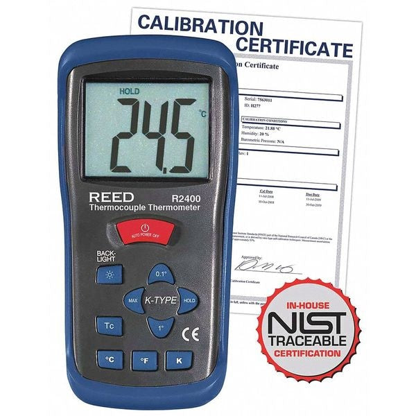Thermometer, Type K Thermo, Nist Cert