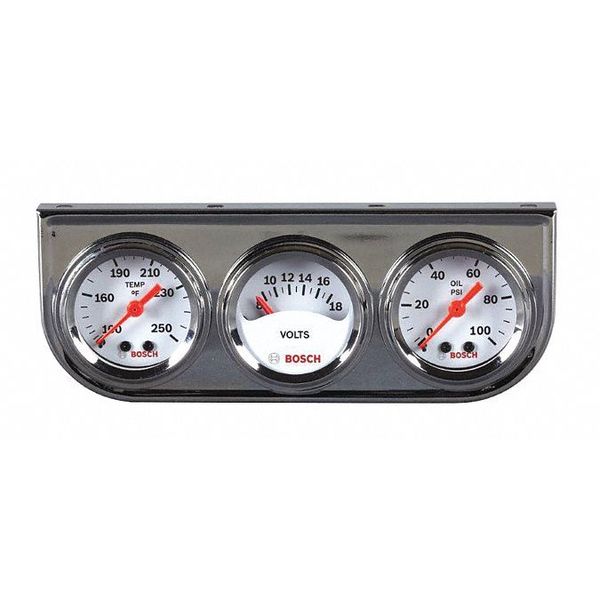 Mini Trio Gauge, Temp, Volts, PSI, 1-1/2