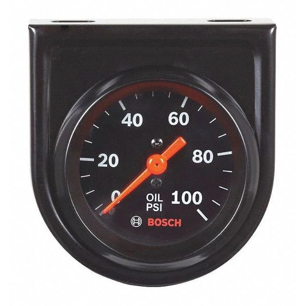 Mechnical Oil Pressure Gauge, Black, 2