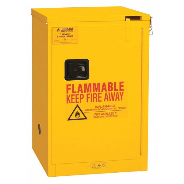 Flammable Safety Cabinet, Self Closing Door, 12 gal.