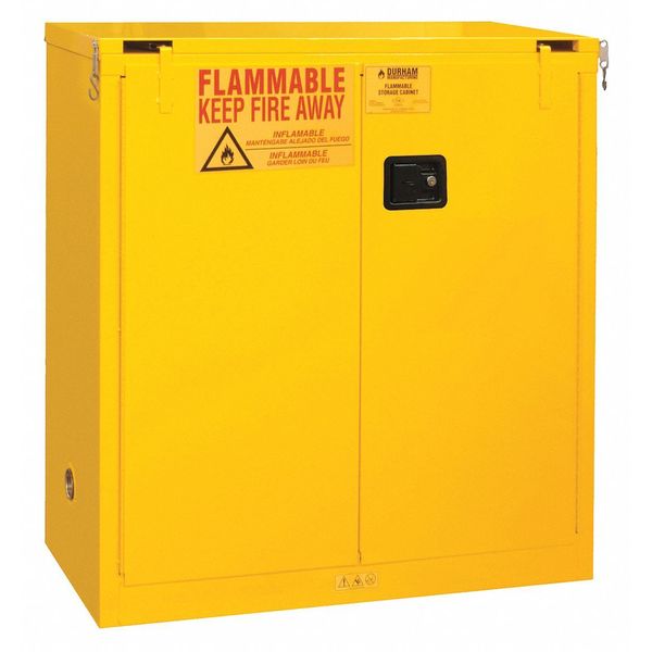 Flammable Safety Cabinet, Self-Closing Door, 30 gal.