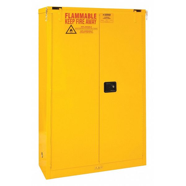 Flammable Safety Cabinet, Self-Closing Door, 45 gal.