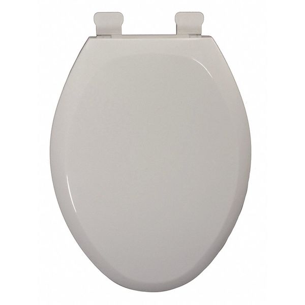 EZ Close Prem Plstc Seat, Cttn Wht, Elngtd, With Cover, Elongated