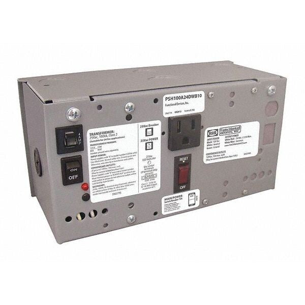 Enclosed Power Supply, 100VA, 120-24VAC