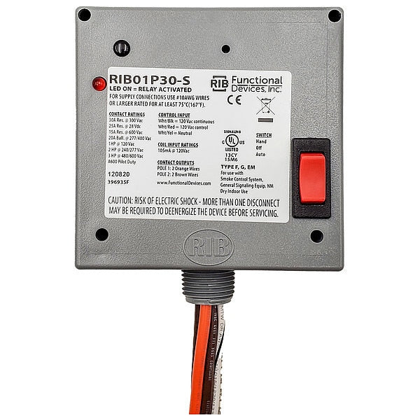 Enclosed Relay, 30A, DPST-N/O