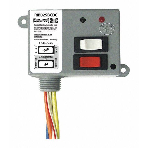 Enclosed Relay, 20A, SPDT/Override,
