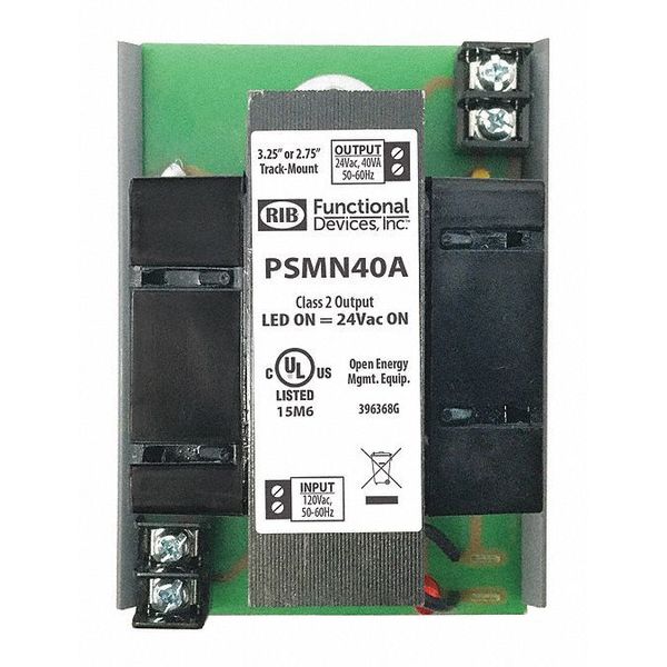 Track Mount Power Supply, 40VA, 120-24VAC