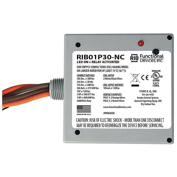 Enclosed Relay, 30A, 120VAC Coil