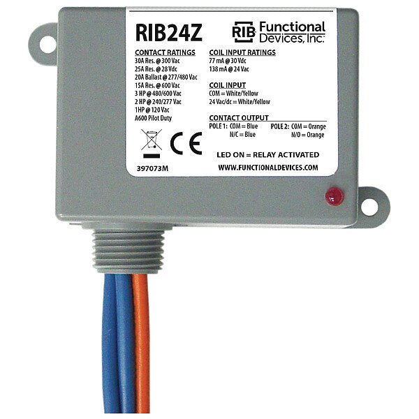 Enclosed Relay, 30A, SPST-N/O/SPST-N/C