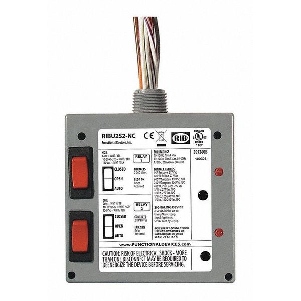 Enclosed Relays, 10A, 2 SPST-N/C