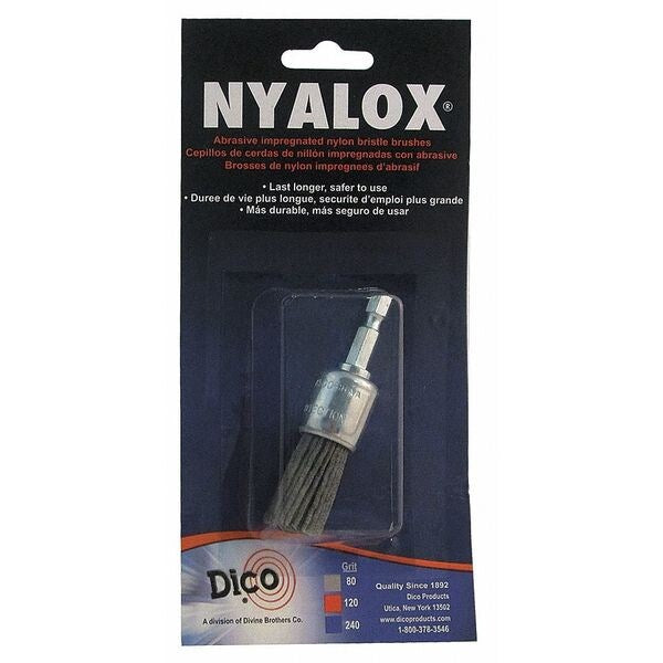 Nyalox End Brush, 80 Grit, Gray, 3/4