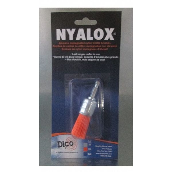 Nyalox End Brush, 120 Grit, Orange, 3/4