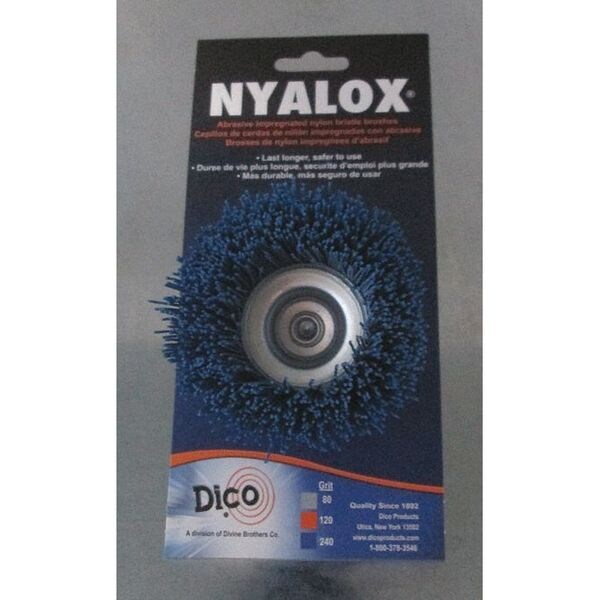 Nyalox Cup Brush, 240 Grit, Blue, 2 1/2