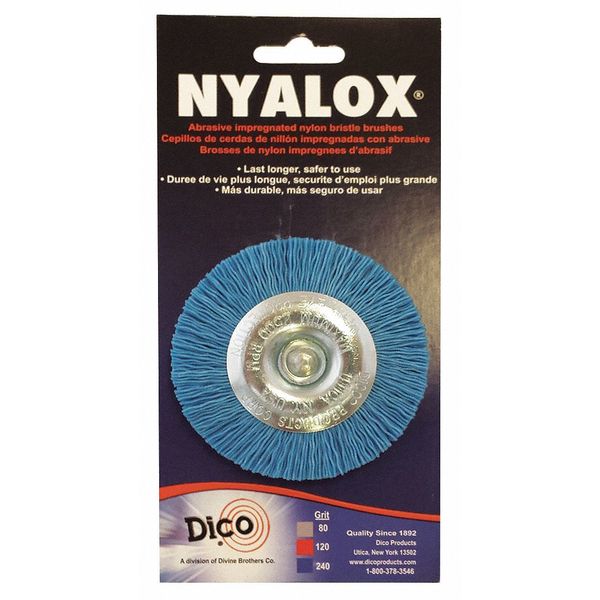 Nyalox Wheel Brush, 240 Grit, Blue, 3