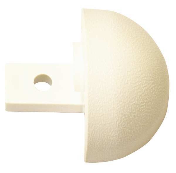 End Cap, Interior, 1-1/8 In, Vinyl, White