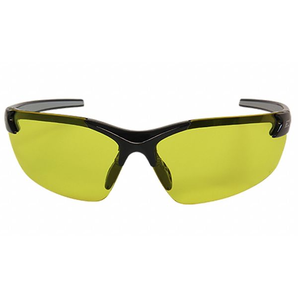 Safety Glasses, Wraparound Yellow Polycarbonate Lens, Scratch-Resistant