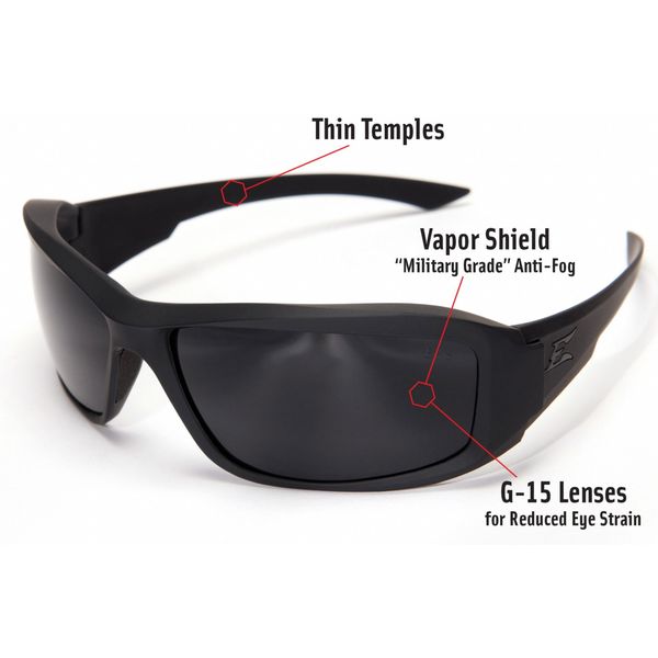Safety Glasses, Wraparound G-15 Polycarbonate Lens, Anti-Fog, Scratch-Resistant